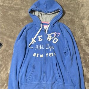 Aeropostale Blue Zip-Up Hoodie